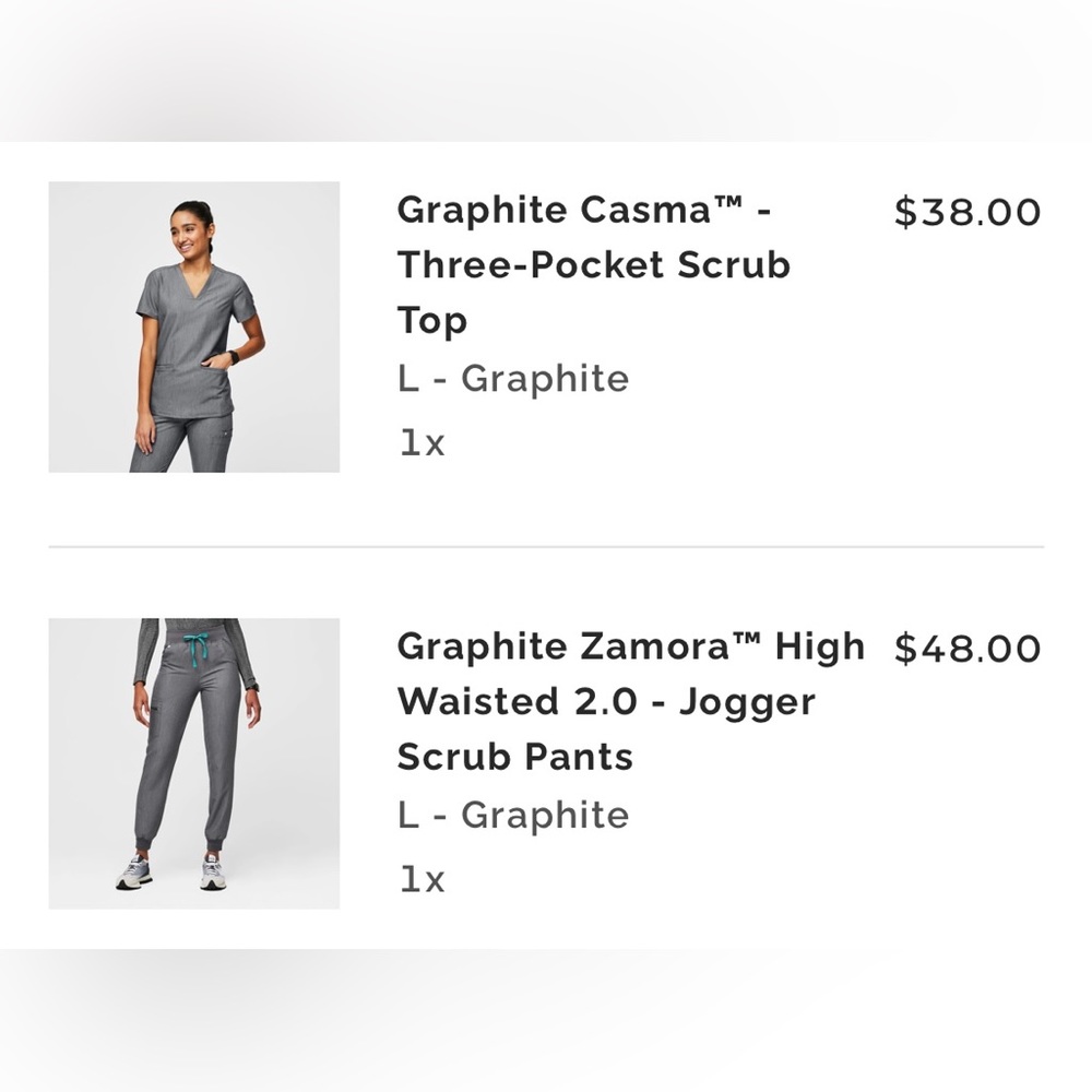 FIGS GRAPHITE LARGE JOGGERS SET